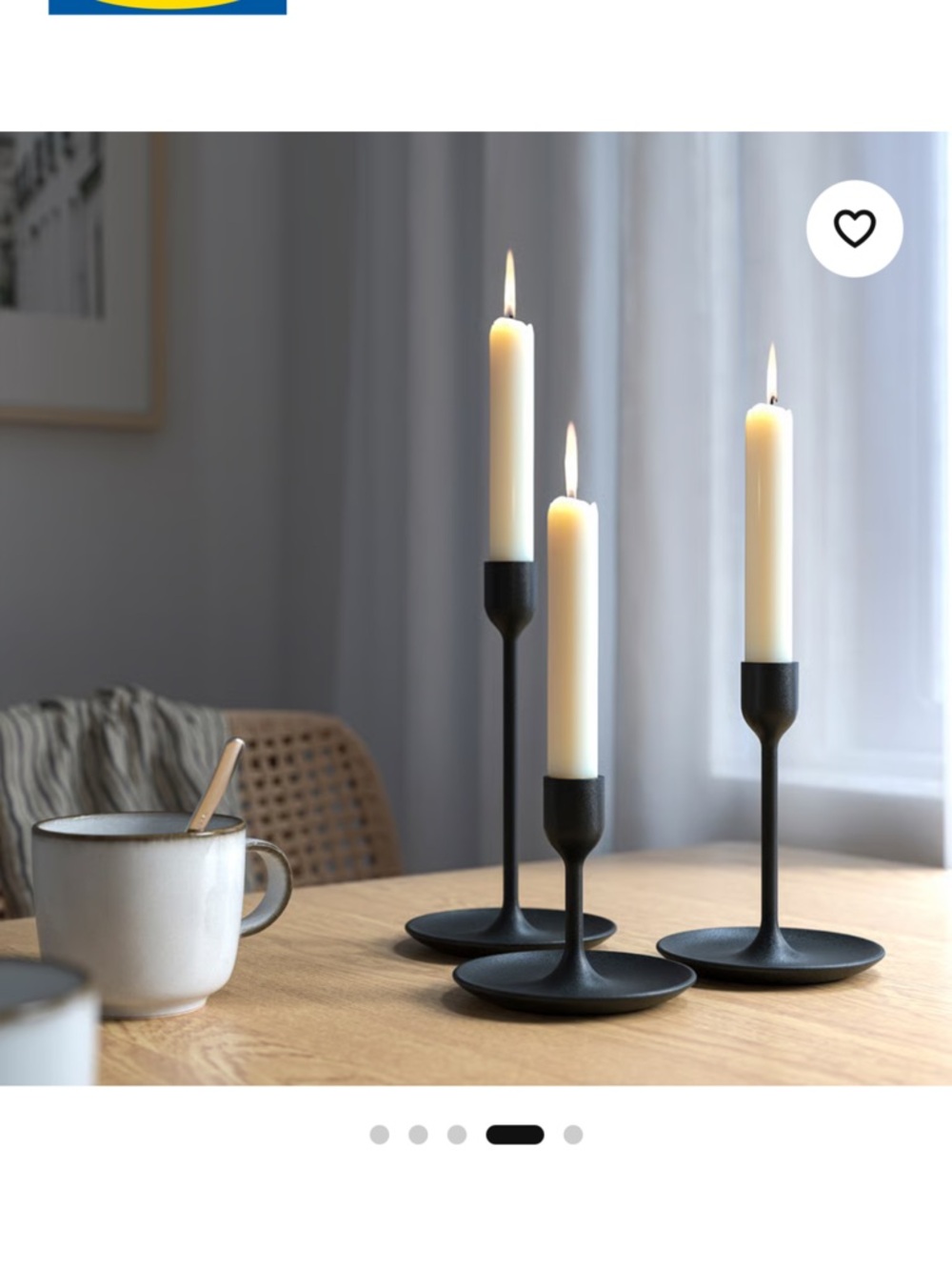 IKEA Black Metal Candle Holders - Set of 3 - Picture 2 of 6